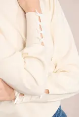 Molly Bracken Satin Bow Knit Sweater