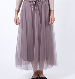 Angela Mara Drawstring Double Layer Skirt