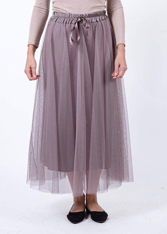 Angela Mara Drawstring Double Layer Skirt