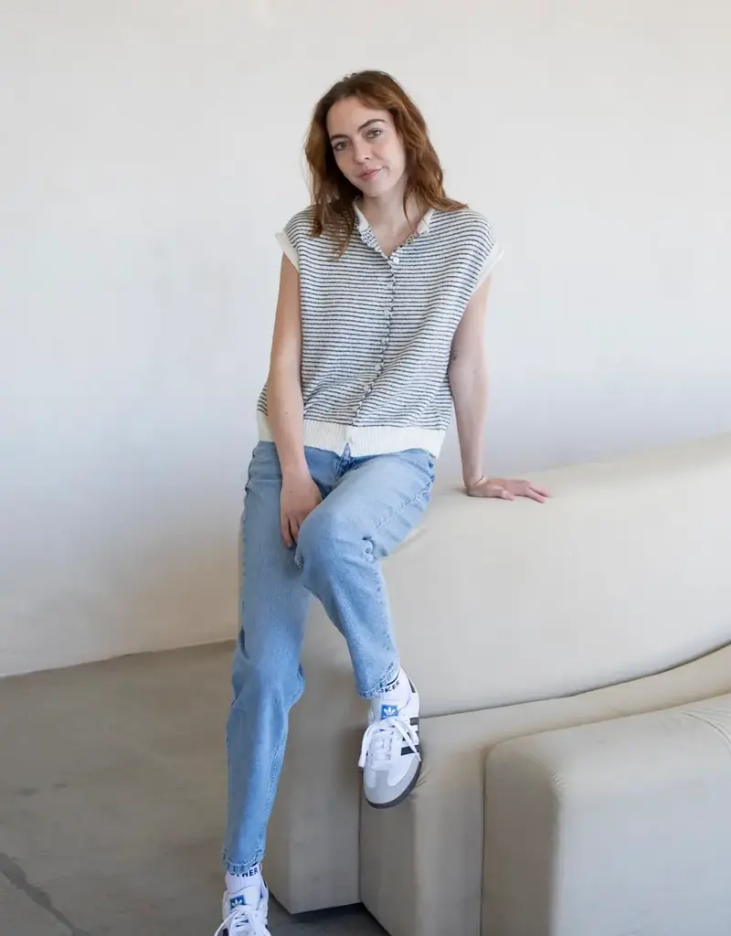 Things Between Striped Piper Vest Cardigan