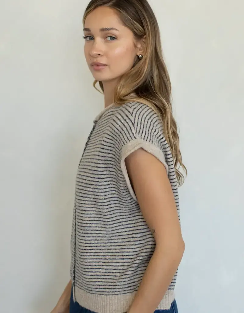 Things Between Striped Piper Vest Cardigan