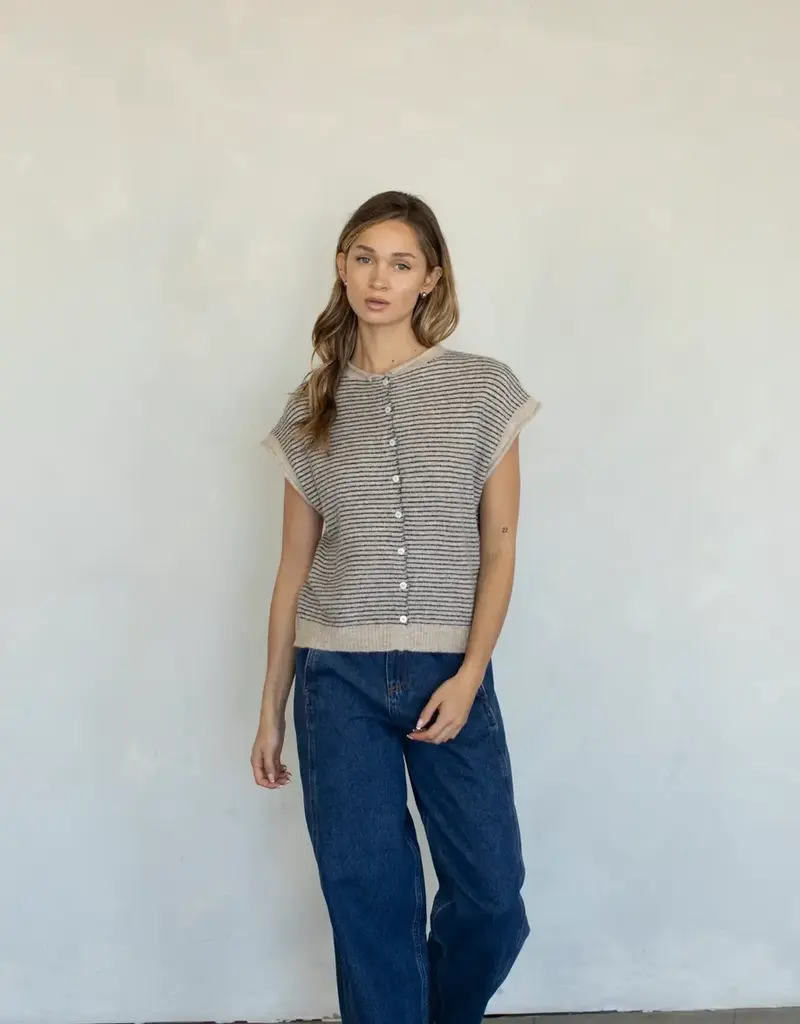 Things Between Striped Piper Vest Cardigan