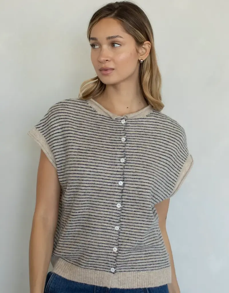 Things Between Striped Piper Vest Cardigan
