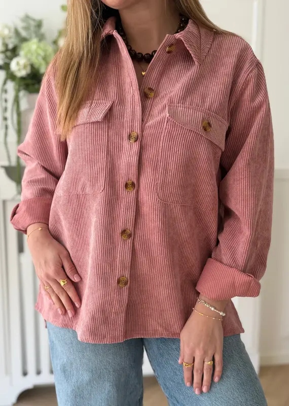 Pieces Effi Long Sleeve Corduroy Shirt