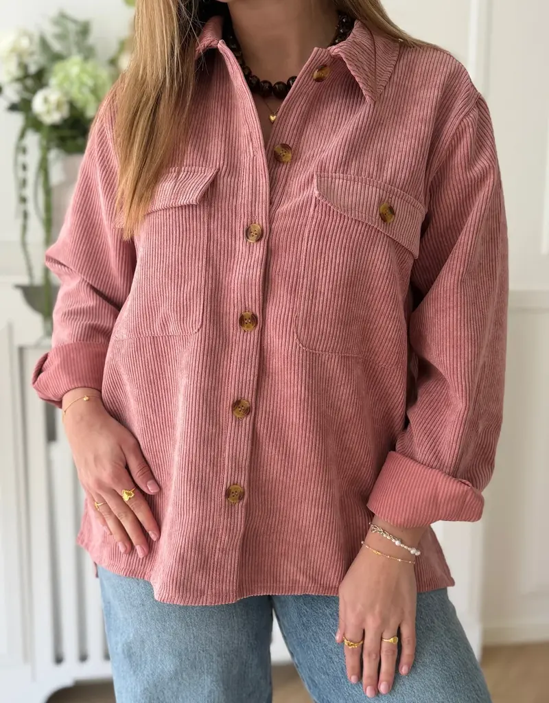 Pieces Effi Long Sleeve Corduroy Shirt