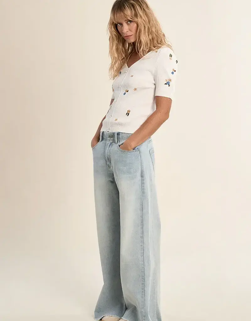 Molly Bracken Sienna Bloom Short Sleeve Sweater