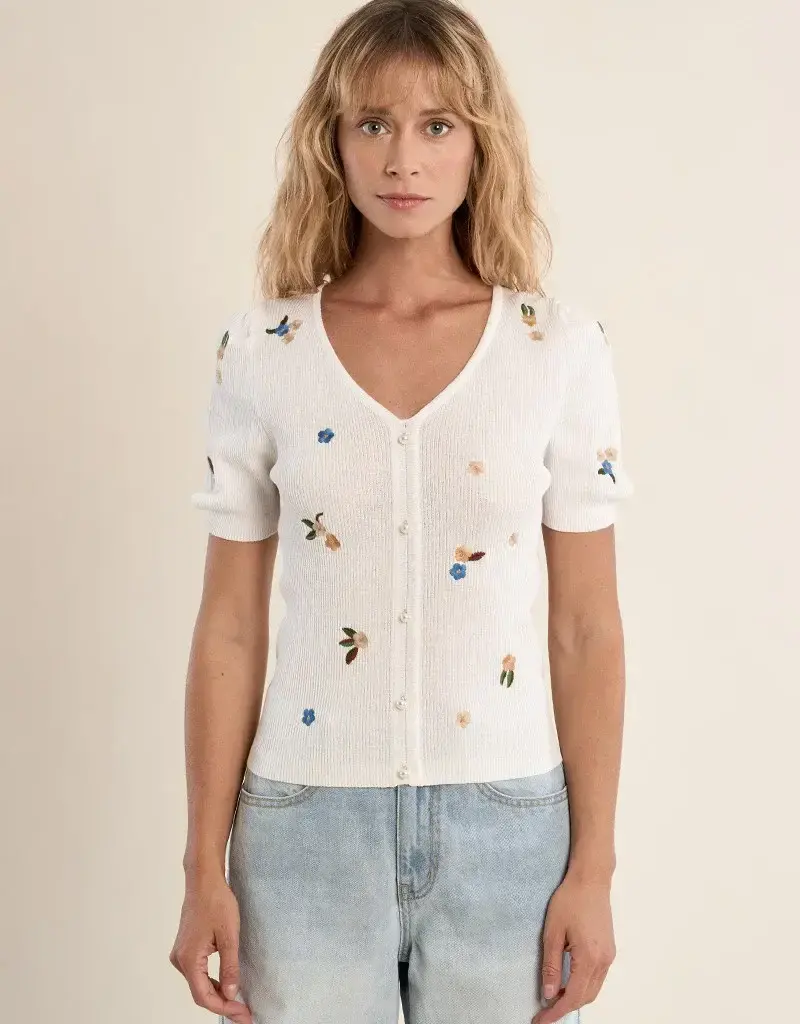 Molly Bracken Sienna Bloom Short Sleeve Sweater