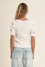 Molly Bracken Sienna Bloom Short Sleeve Sweater