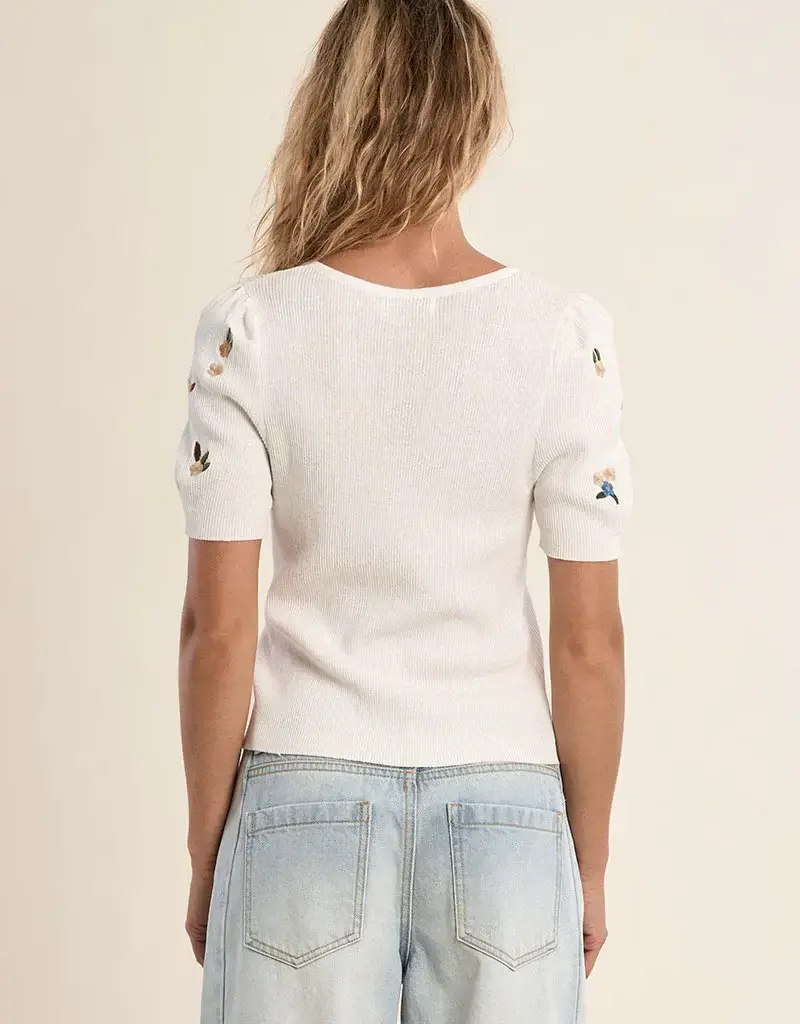 Molly Bracken Sienna Bloom Short Sleeve Sweater