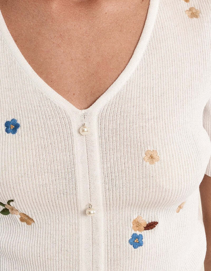 Molly Bracken Sienna Bloom Short Sleeve Sweater