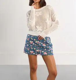 Molly Bracken Floral Fine Knit Sweater