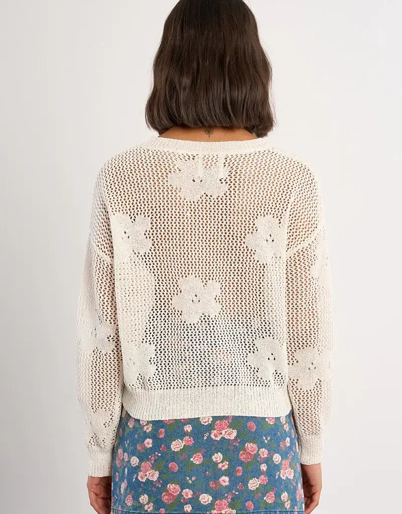 Molly Bracken Floral Fine Knit Sweater