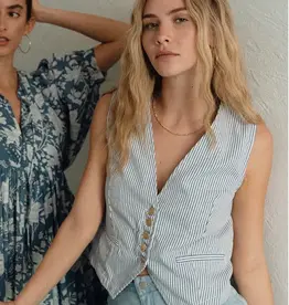Molly Bracken Denim Stripe Vest