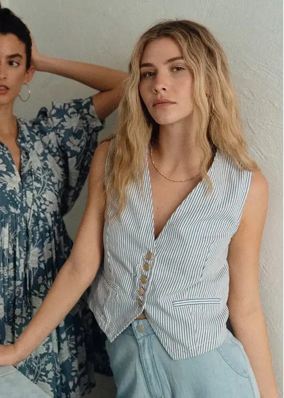 Molly Bracken Denim Stripe Vest