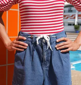 Molly Bracken Drawstring Denim Shorts