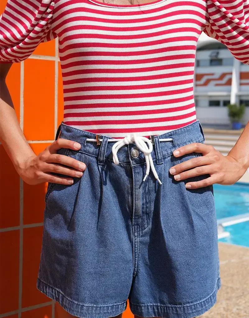 Molly Bracken Drawstring Denim Shorts