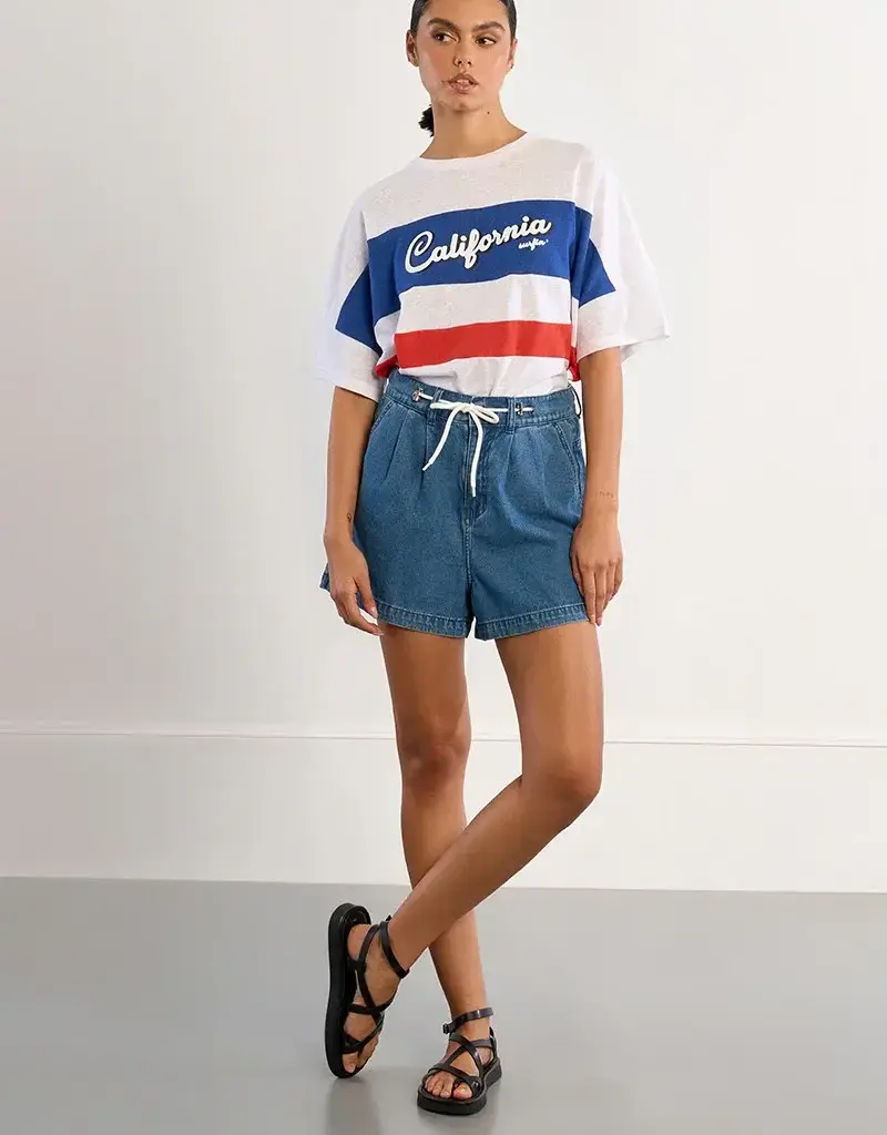 Molly Bracken Drawstring Denim Shorts
