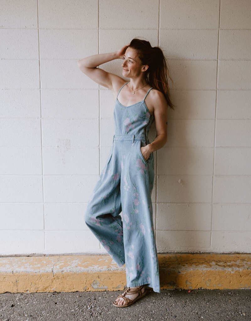Molly Bracken Floral Denim Jumpsuit