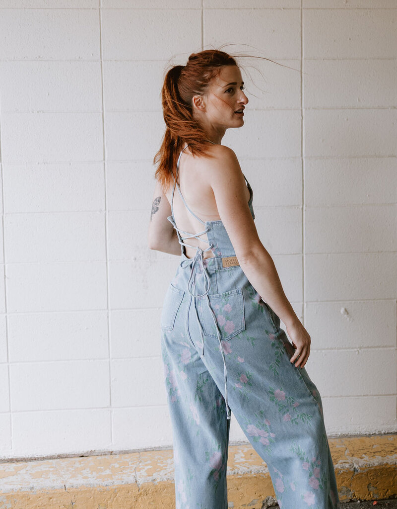Molly Bracken Floral Denim Jumpsuit