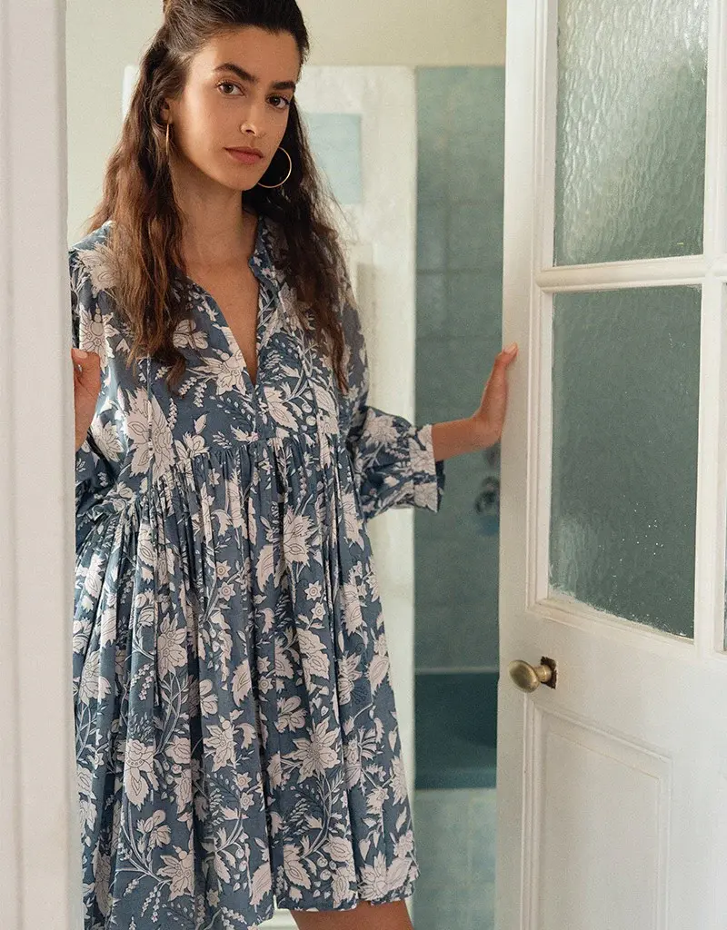 Molly Bracken Diviya Blue Print Dress