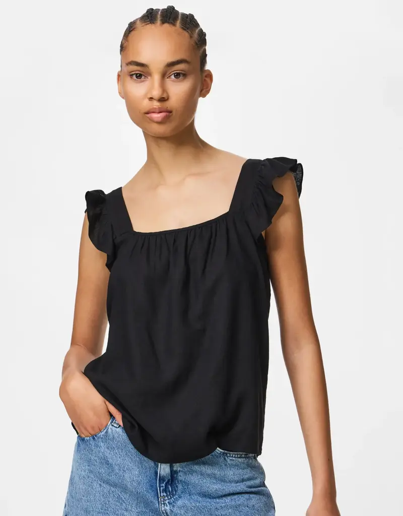 Pieces Pia Ruffle Sleeve Top