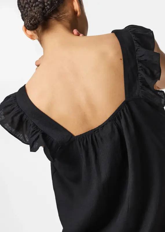 Pieces Pia Ruffle Sleeve Top