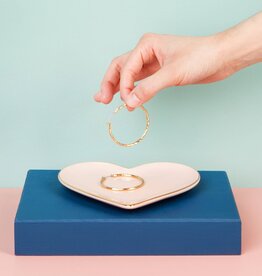 Willows Box & Co Heart Shaped Dish - Pink & Gold