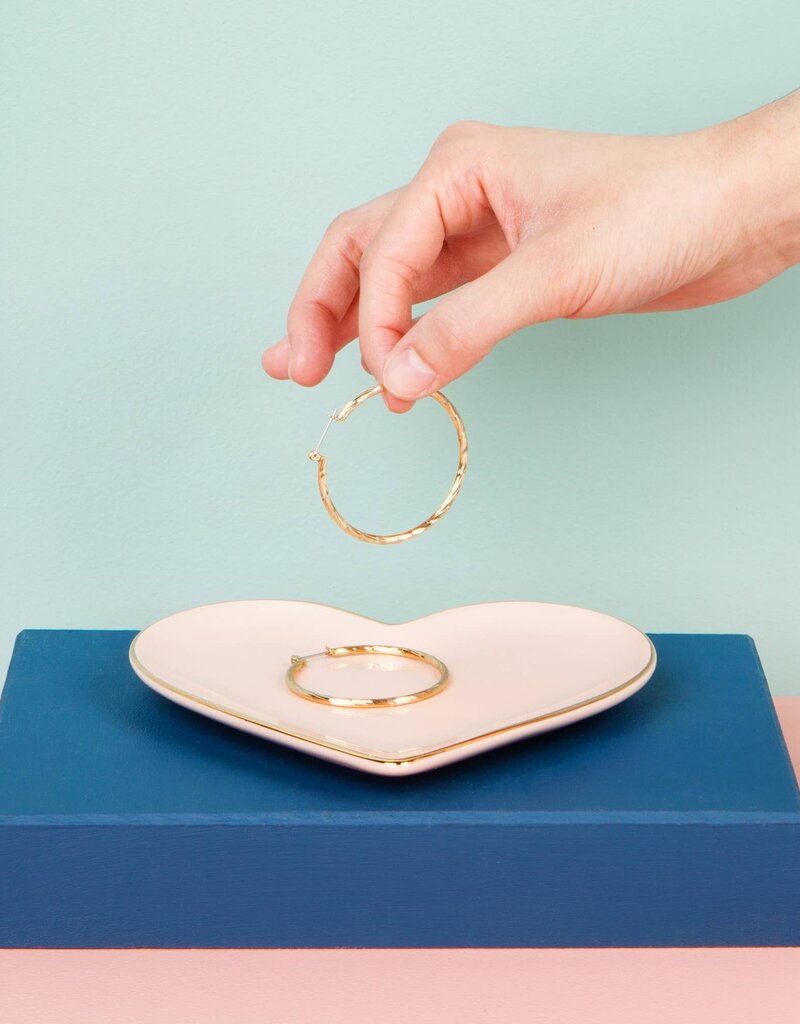 Willows Box & Co Heart Shaped Dish - Pink & Gold