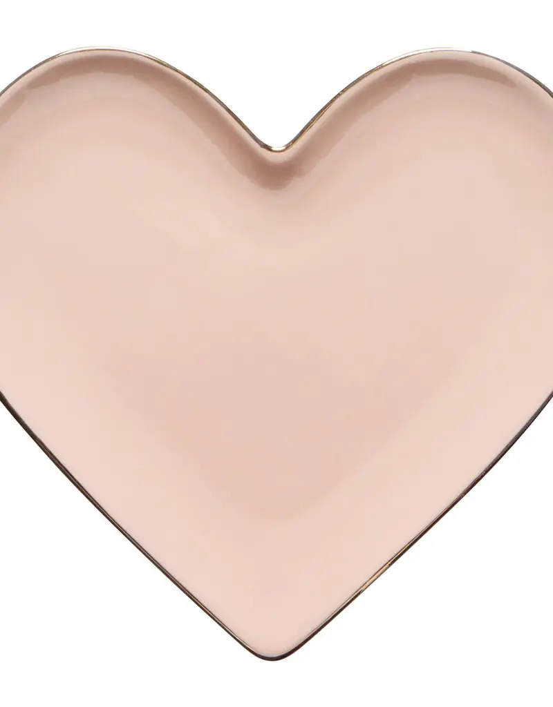 Willows Box & Co Heart Shaped Dish - Pink & Gold