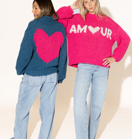 Lyla & Lux Lillian Hand Knit Heart Cardi