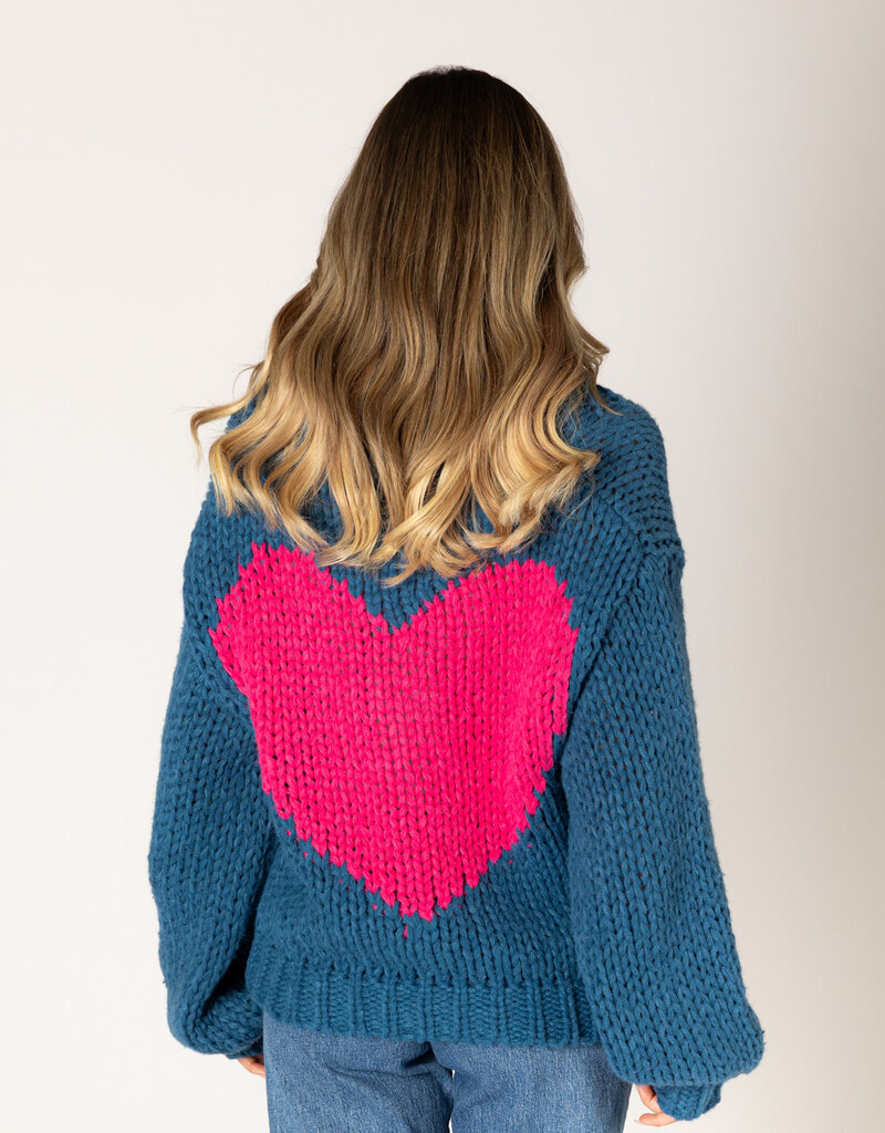 Lyla & Lux Lillian Hand Knit Heart Cardi
