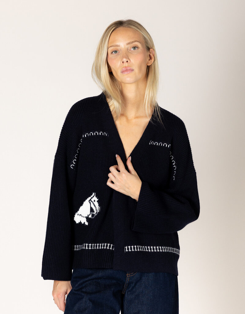 Lyla & Lux Fair Isle Horse Print Cardi