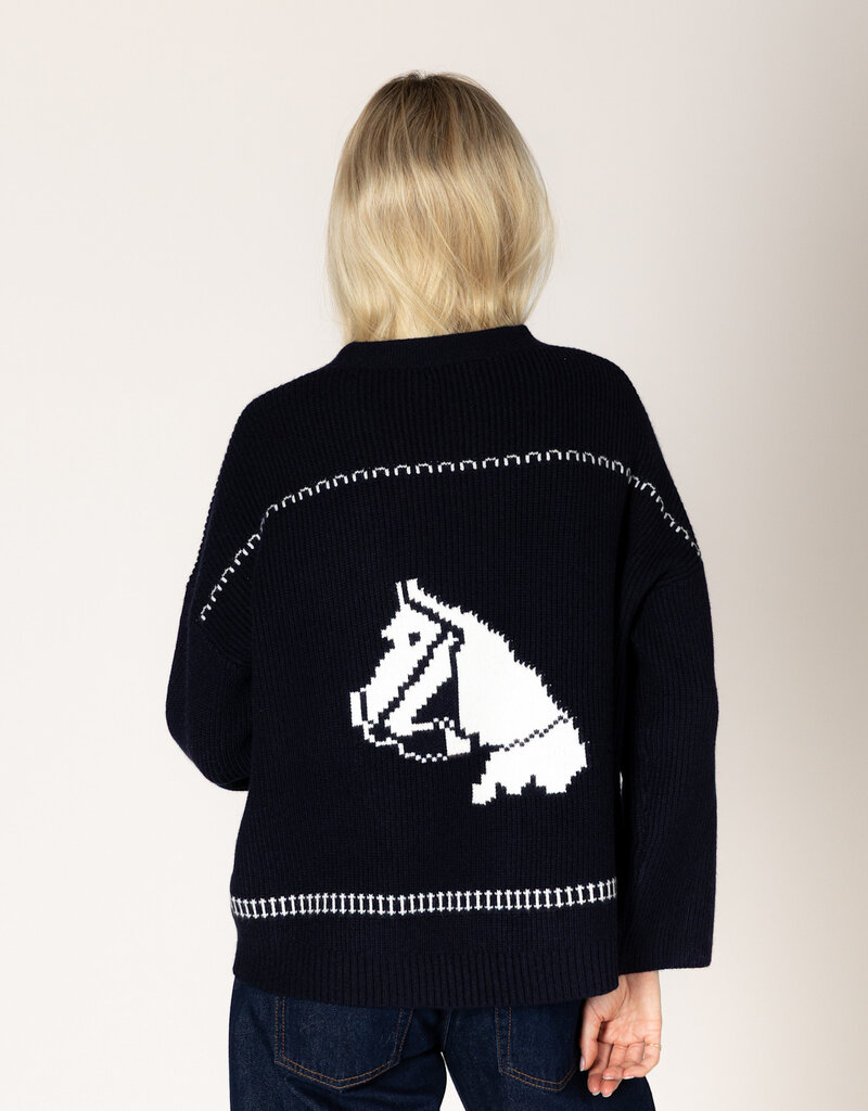 Lyla & Lux Fair Isle Horse Print Cardi