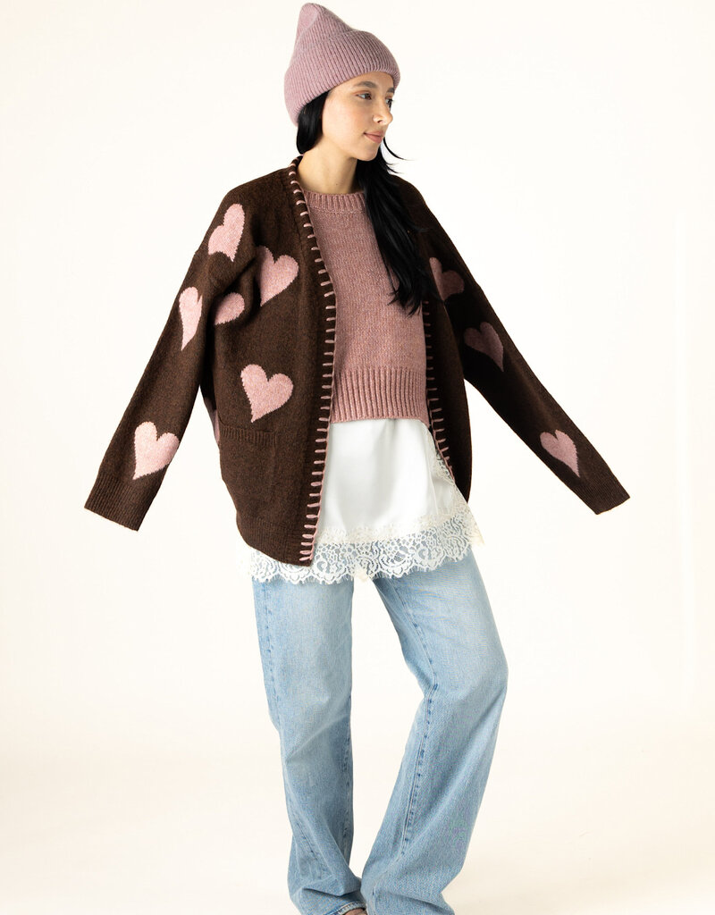 Lyla & Lux Elska Heart Open Cardi