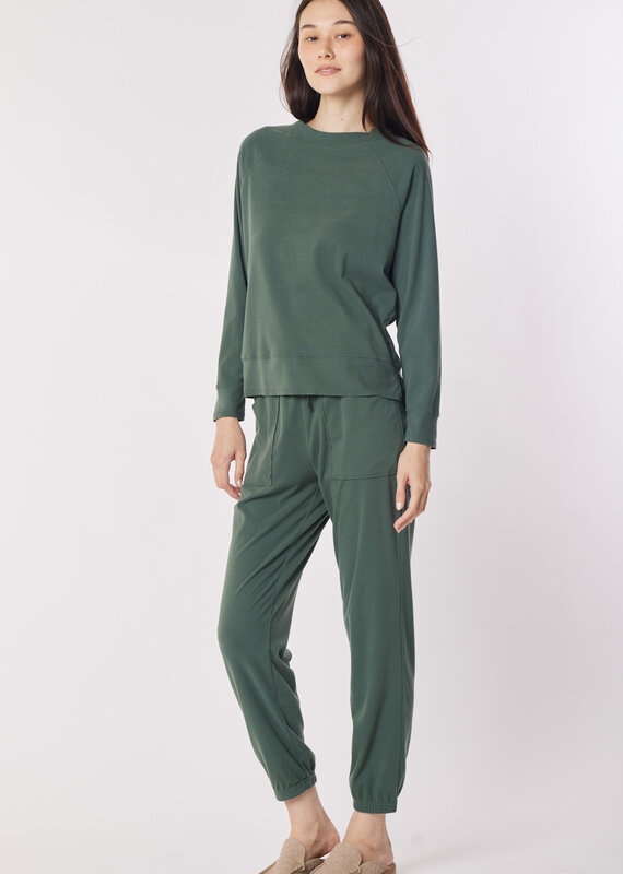 Hello Nite Deep Jade Fleece Crew