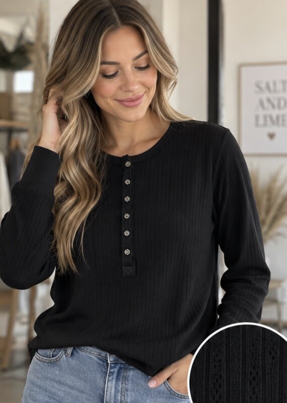 Hello Nite Jersey Knit Henley
