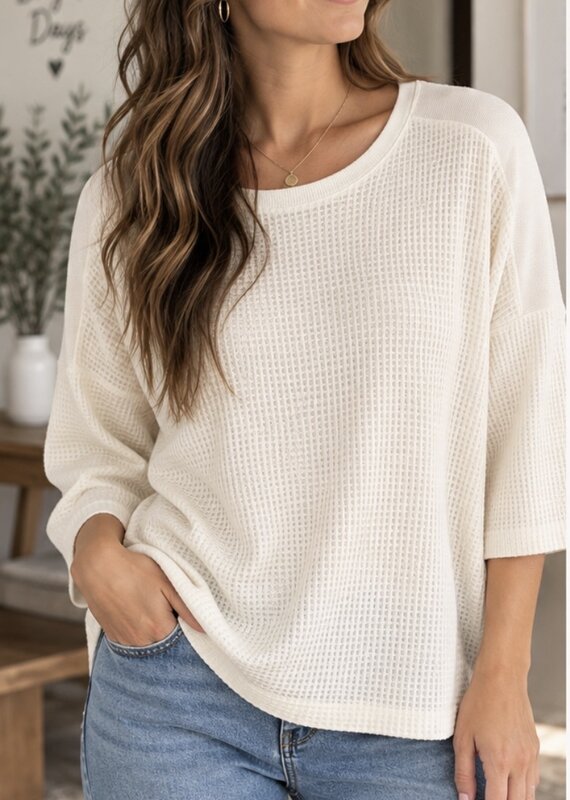 Hello Nite Lush Waffle Knit Sweater