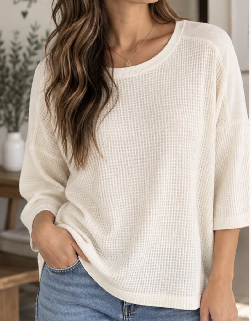 Hello Nite Lush Waffle Knit Sweater