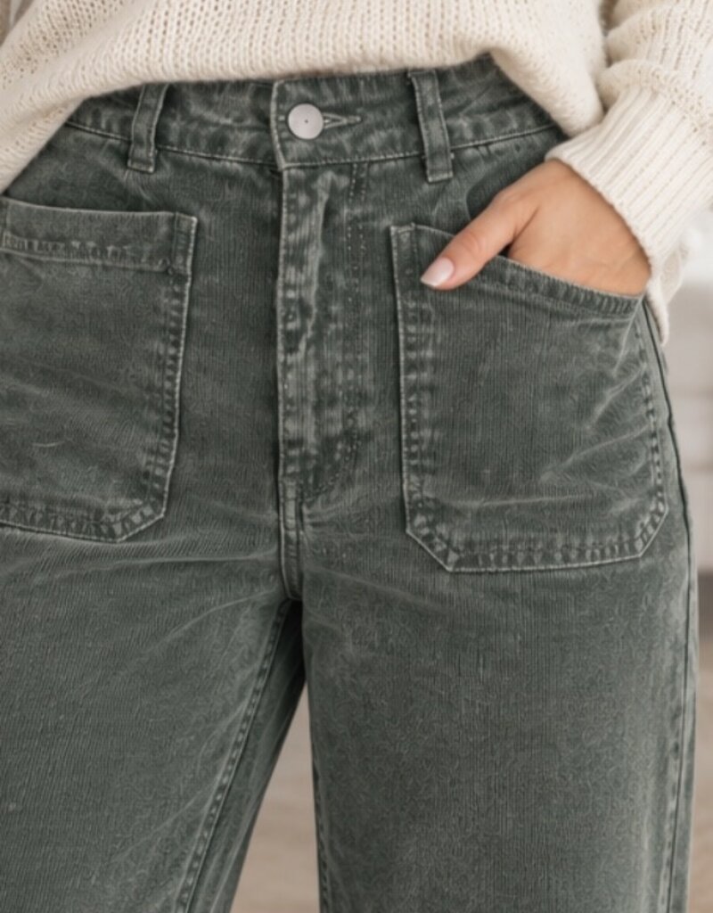 Hello Nite Cotton Stretch Cord Wide Leg Pant