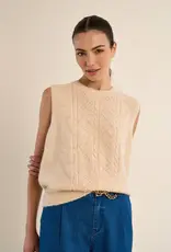 Molly Braken Cable Knit Round Neck Vest