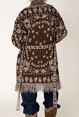 Lyla & Lux Saddle Fair Isle Bandana Print Cardi