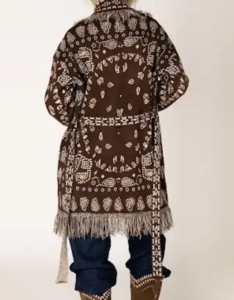 Lyla & Lux Saddle Fair Isle Bandana Print Cardi