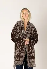 Lyla & Lux Saddle Fair Isle Bandana Print Cardi