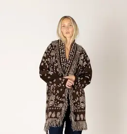 Lyla & Lux Saddle Fair Isle Bandana Print Cardi