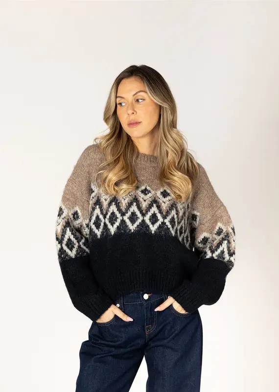 Lyla & Lux Aria Fair Isle Crew
