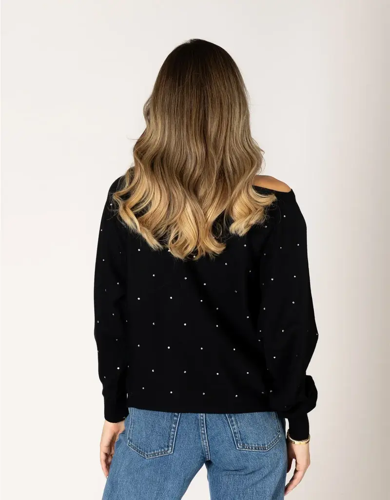 Lyla & Lux Nobu Crystal Off Shoulder Sweater