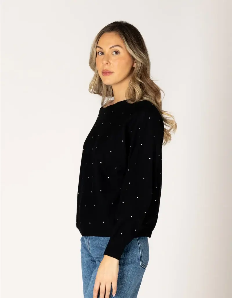 Lyla & Lux Nobu Crystal Off Shoulder Sweater
