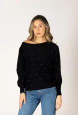Lyla & Lux Nobu Crystal Off Shoulder Sweater