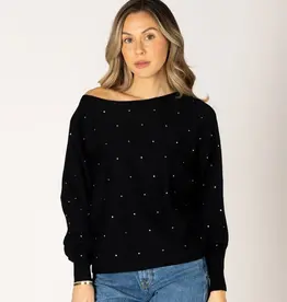 Lyla & Lux Nobu Crystal Off Shoulder Sweater