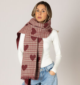 Lyla & Lux Love Hearts Printed Scarf